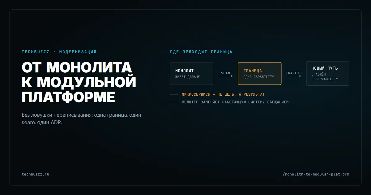 От монолита к модульной платформе: модернизация без ловушки переписывания